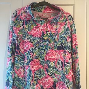 Lilly Pulitzer Pink and Green Flamingo Popover